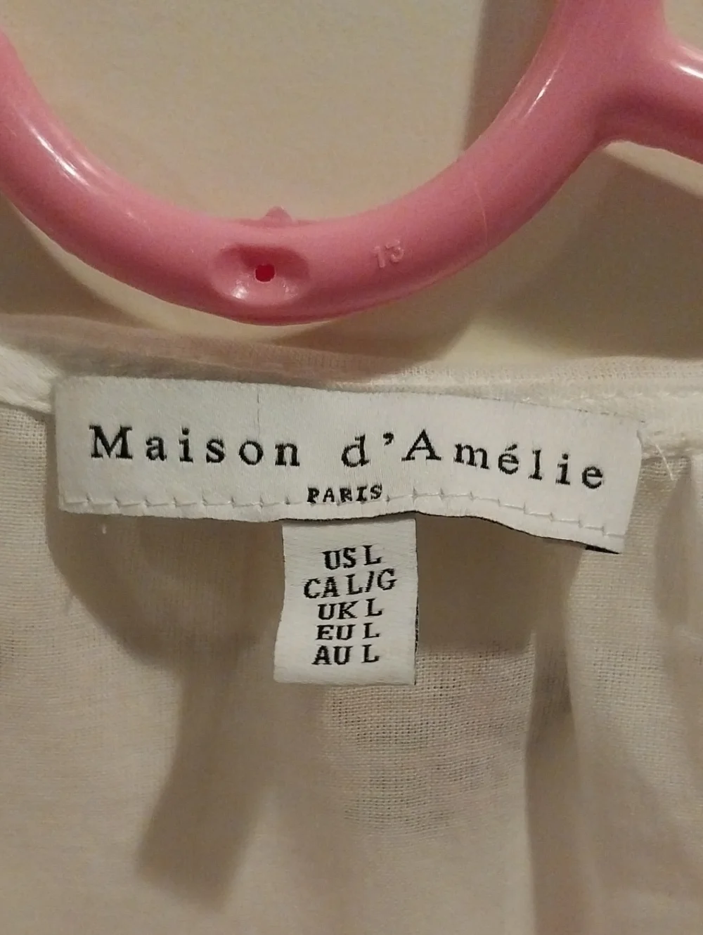 Maison d Amelie White Embroidered Peter Pan Collar Ladies' Top